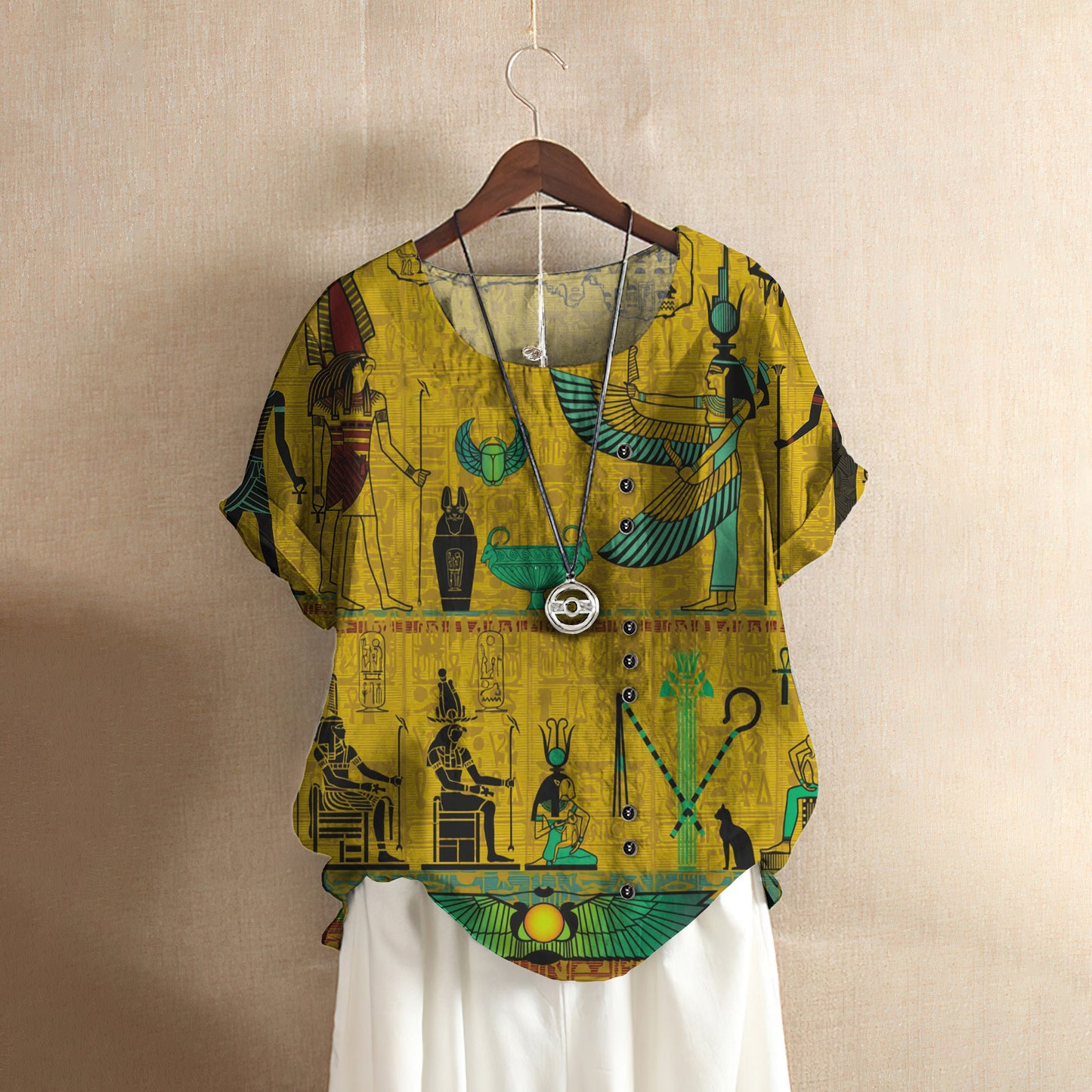 Legend Of Ancient Egyptian Pharaoh Casual Short Sleeve Shirt | Summer Blouse | Women Cotton T-shirt
